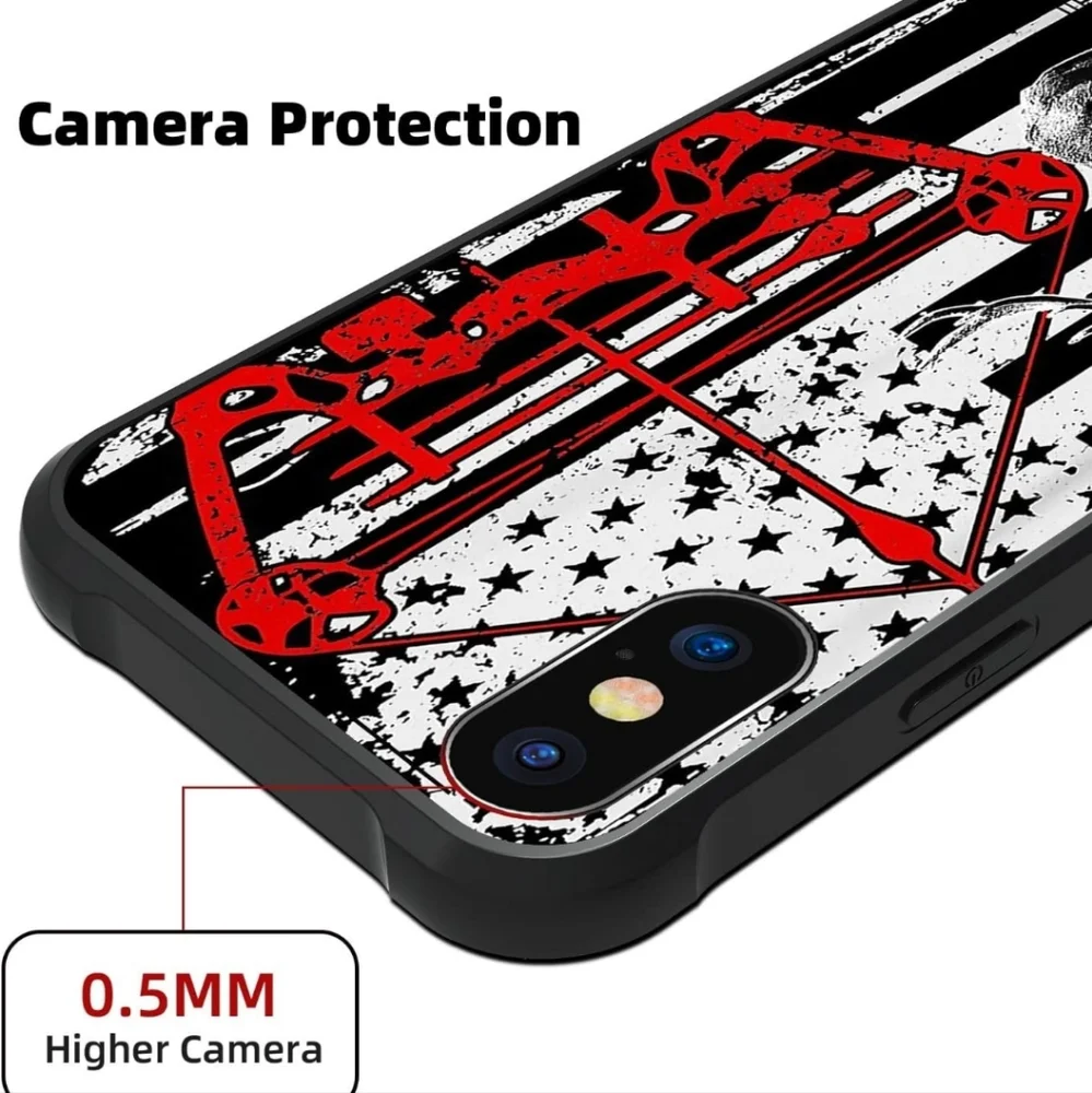 iPhone XR Case,Bow Hunting Deer Flag Case for iPhone XR Cases for Men Boy [Anti-